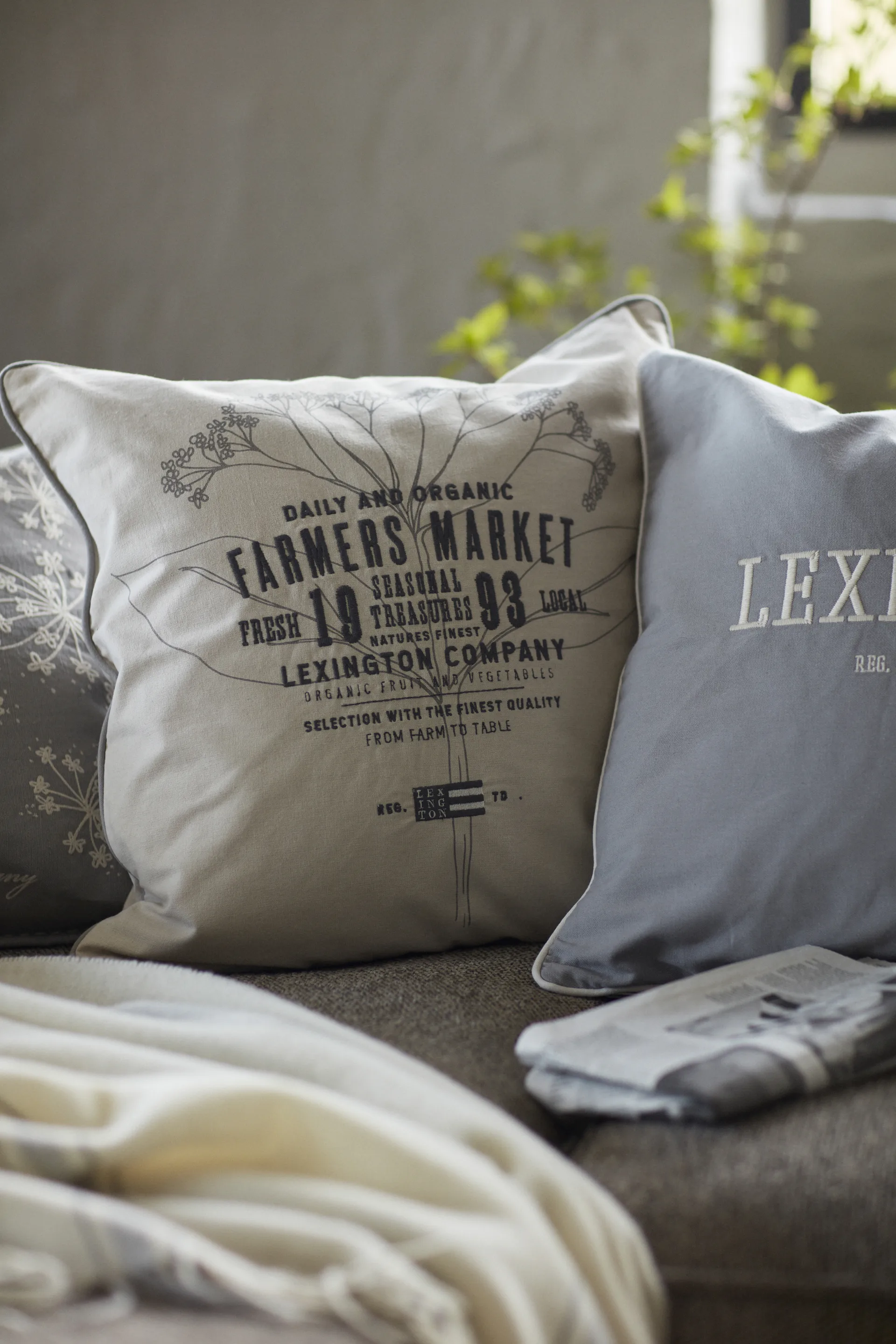 Farmers Market クッションカバー 50x50 cm, Beige Lexington | レキシントン