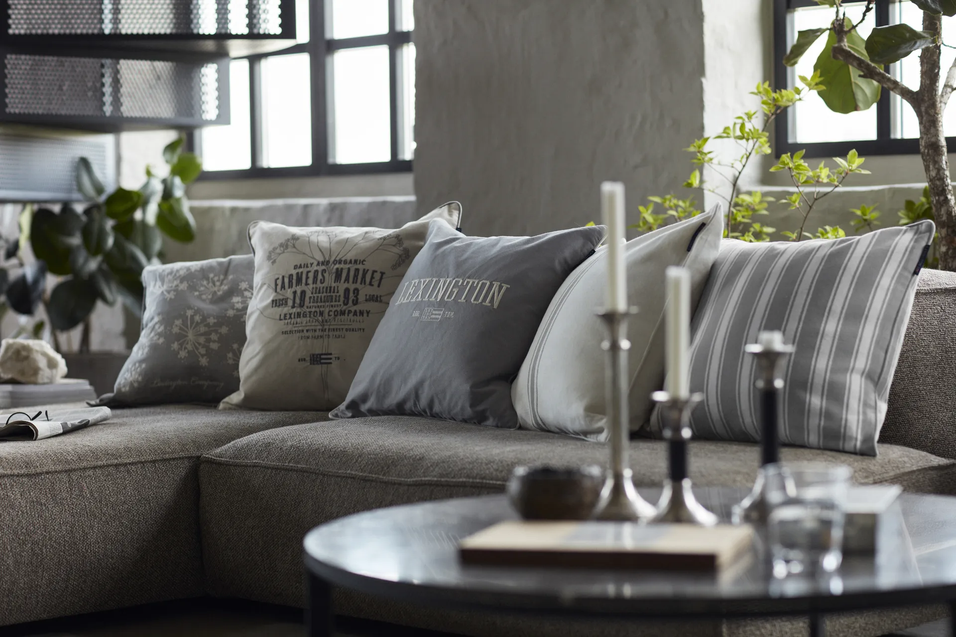 Farmers Market クッションカバー 50x50 cm, Beige Lexington | レキシントン