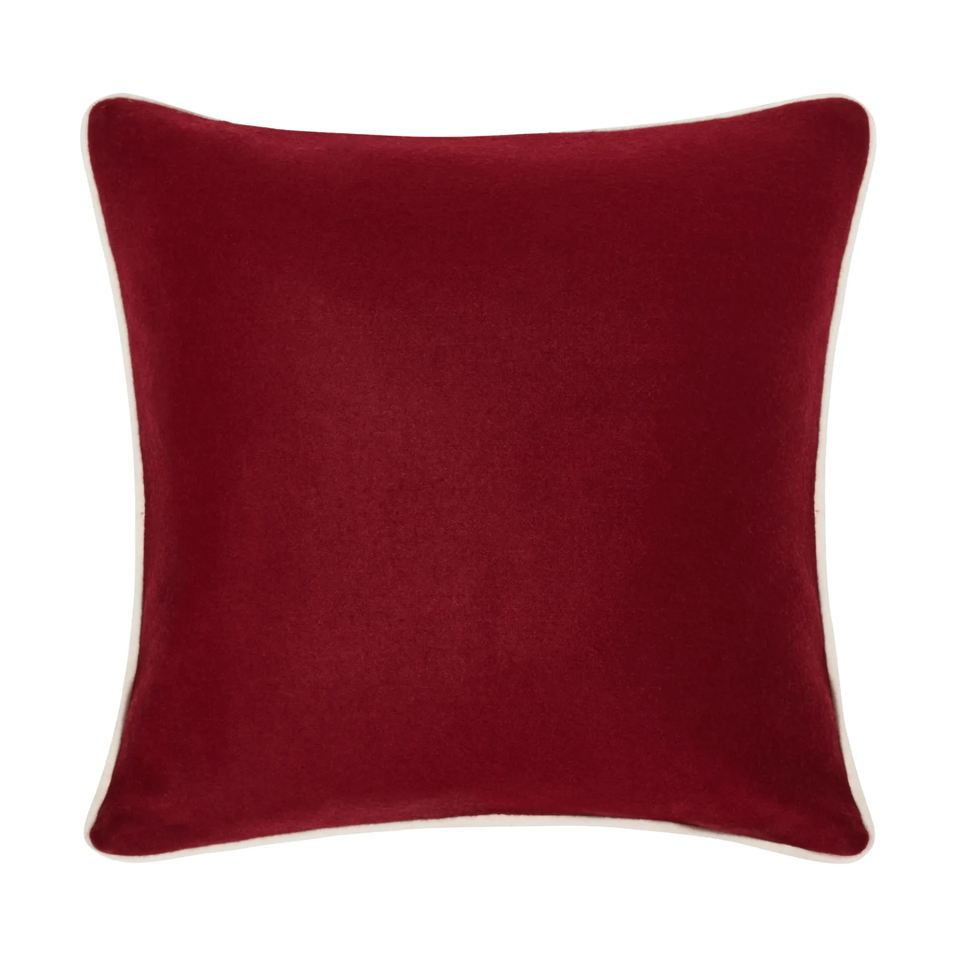 Flower Embroidered Wool Mix クッションカバー 50x50 cm, Red-Light beige Lexington | レキシントン