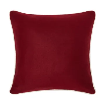 Flower Embroidered Wool Mix クッションカバー 50x50 cm - Red-Light beige - Lexington | レキシントン