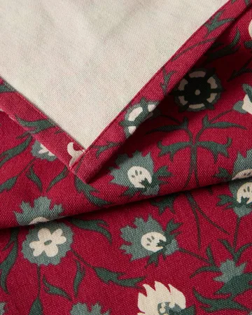 Flower プリント オーガニックコットン ナプキン - Red-beige-green - Lexington | レキシントン