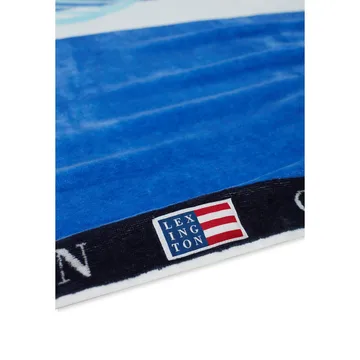 Graphic Cotton Velour バスタオル 100x180 cm - Blue-white - Lexington | レキシントン