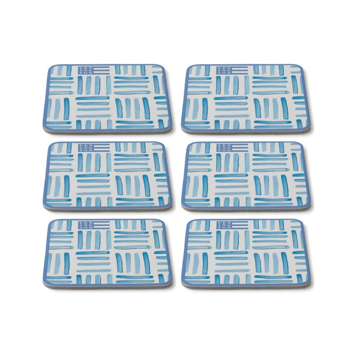 Graphic Printed コースター 6パック, Blue-White Lexington | レキシントン