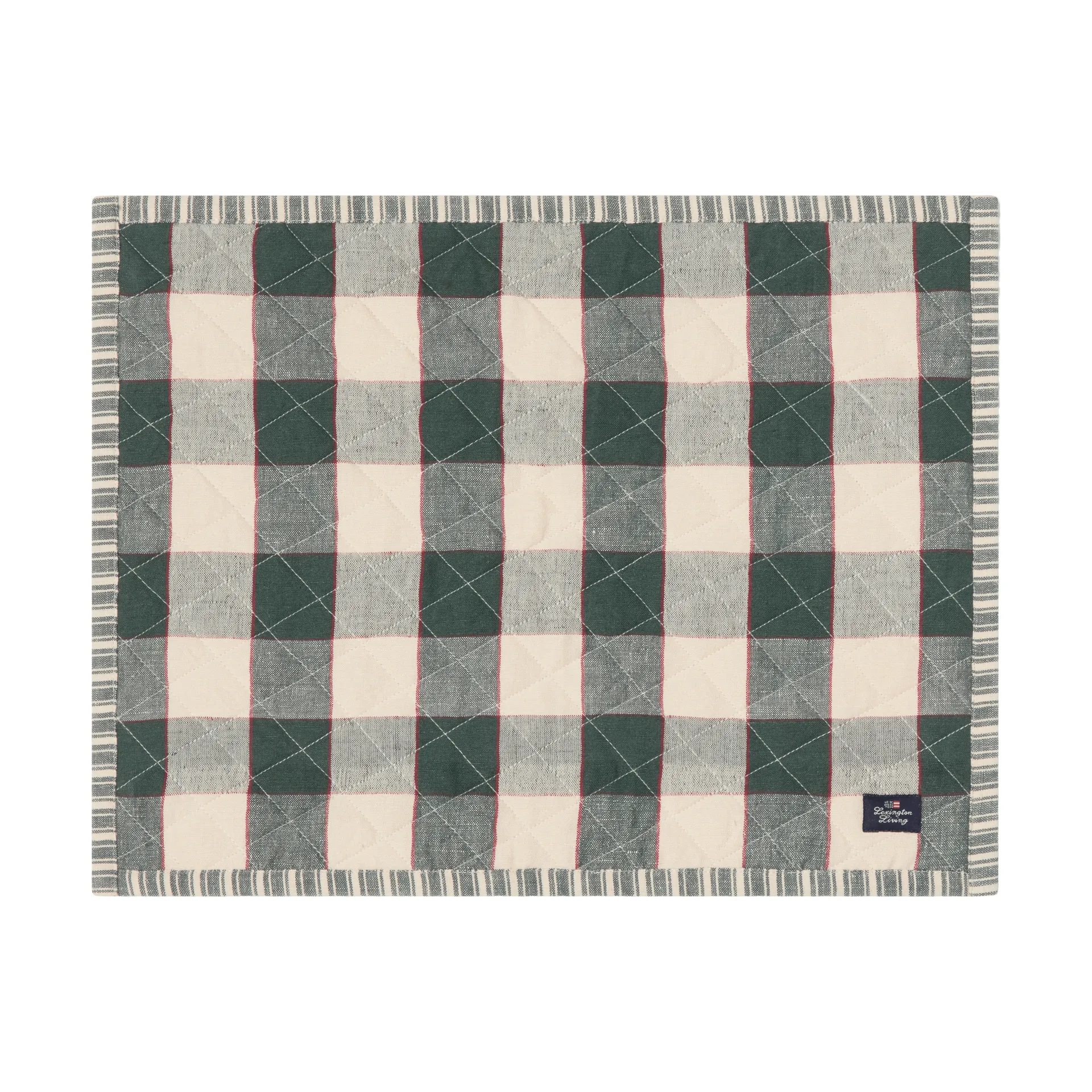 キルティング 両面 ランチョンマット, Green-Light beige-red, 35x45 cm Lexington | レキシントン