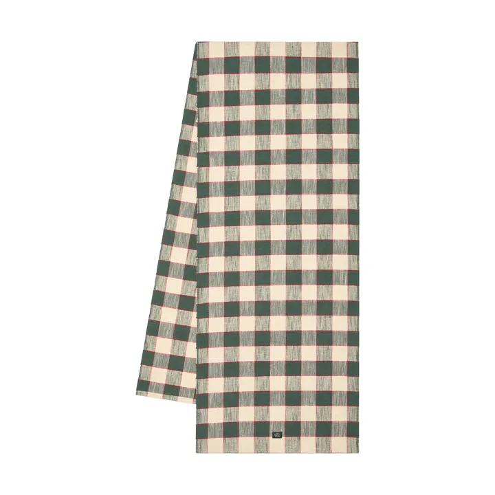 チェック オーガニックコットンランナー - Green-Light beige-red, 50x250 cm - Lexington | レキシントン
