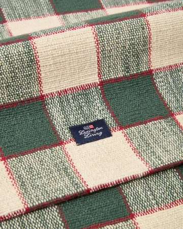 チェック オーガニックコットンランナー - Green-Light beige-red, 50x250 cm - Lexington | レキシントン