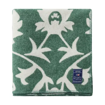 フラワー ジャカード織り ウールブランケット - Green-Light beige - Lexington | レキシントン