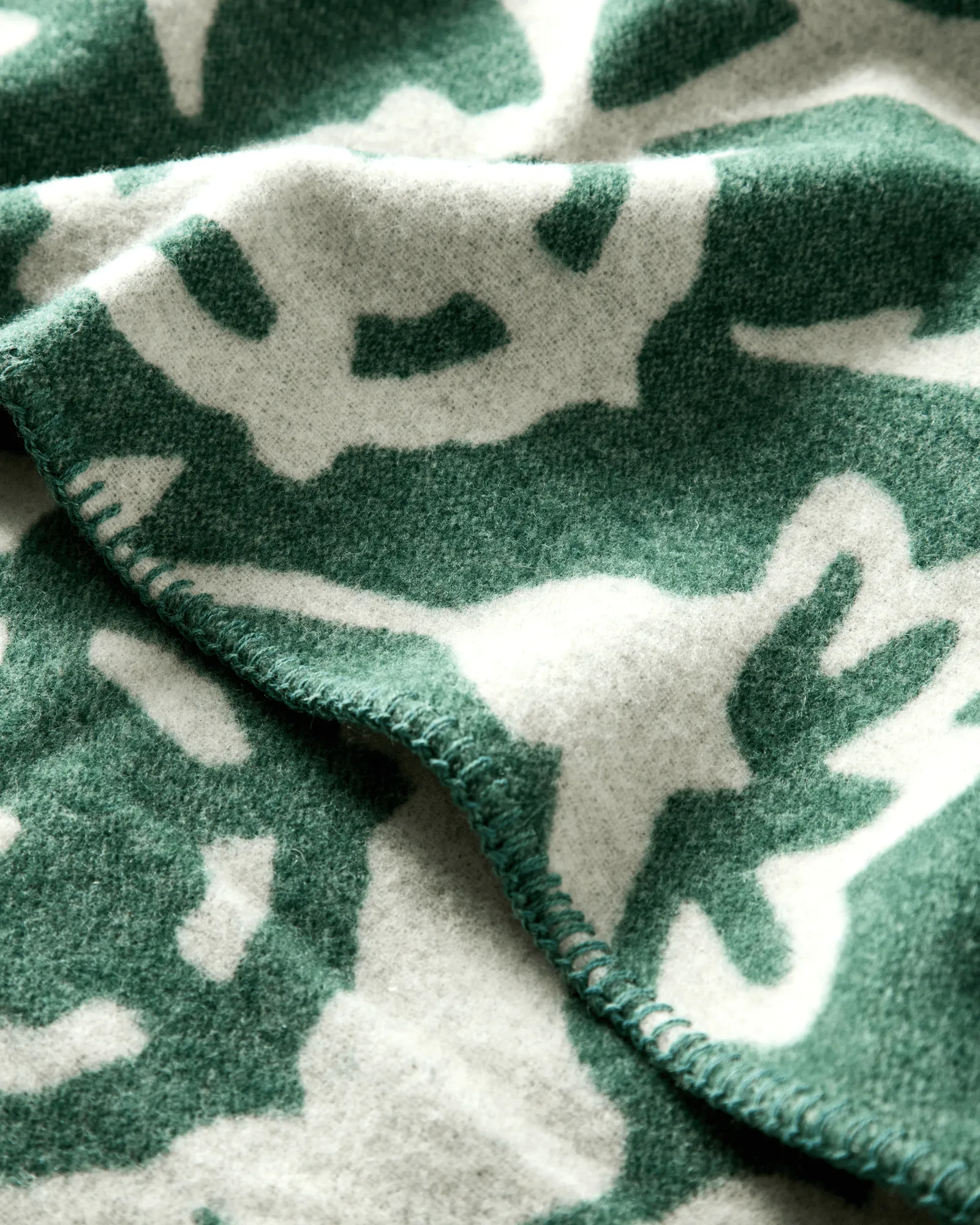 フラワー ジャカード織り ウールブランケット, Green-Light beige Lexington | レキシントン