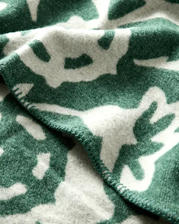 フラワー ジャカード織り ウールブランケット - Green-Light beige - Lexington | レキシントン