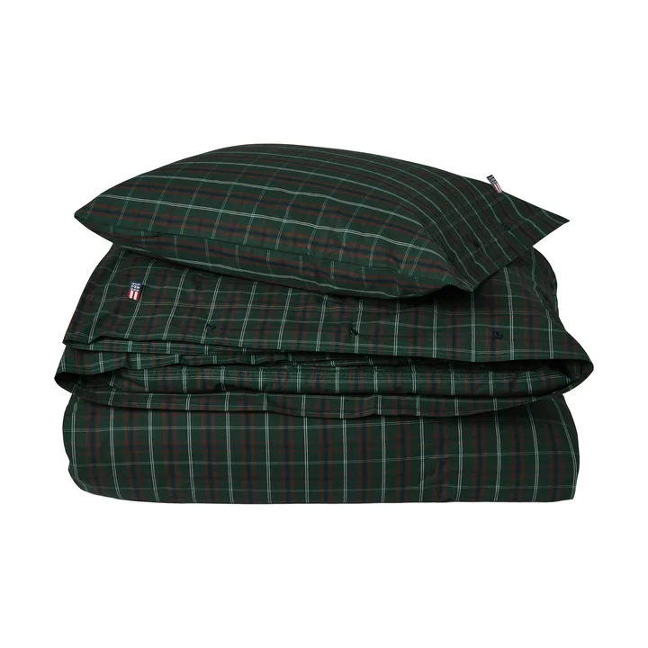 チェック柄 コットンパーケール 寝具セット - Green-navy, 2 pcs 50x60 cm/1 pc 220x220 cm - Lexington | レキシントン