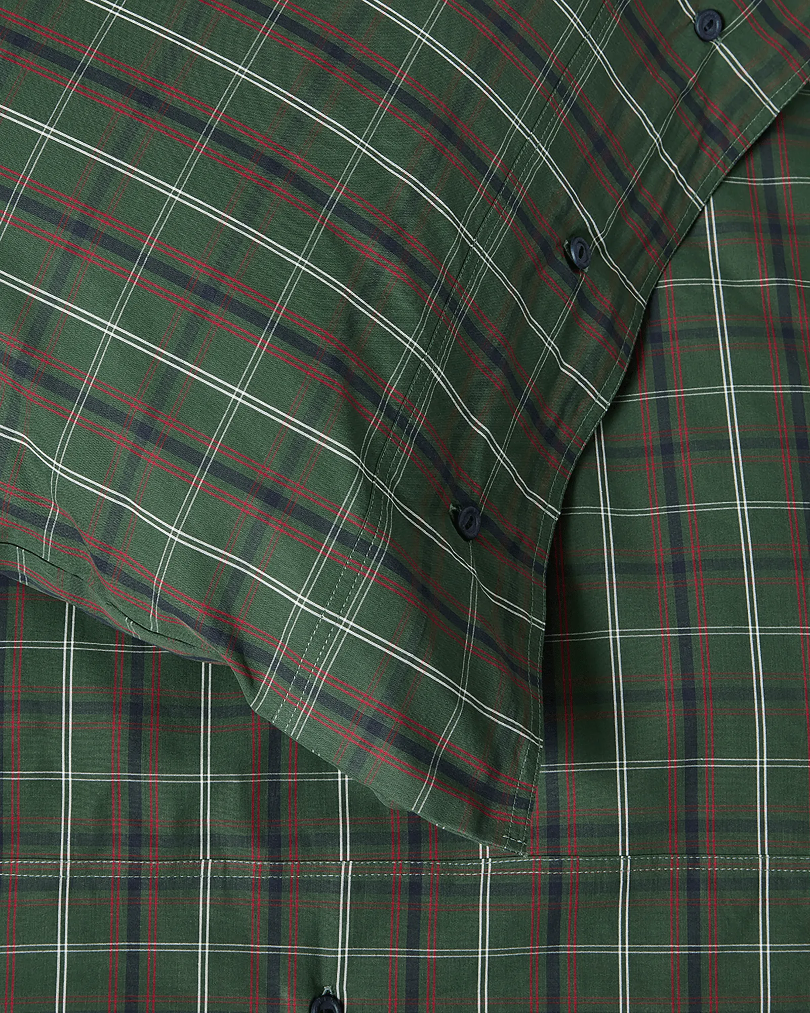 チェック柄 コットンパーケール 寝具セット, Green-navy, 50x60 cm/150x210 cm Lexington | レキシントン