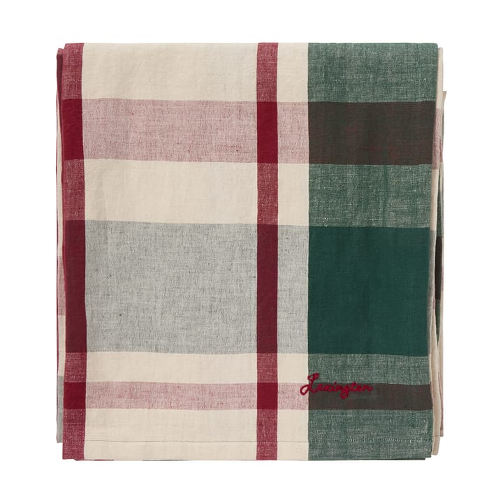 Green-red チェック リネン/コットンテーブルクロス - 150x250 cm - Lexington | レキシントン