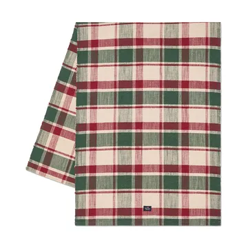 チェック オーガニックコットンランナー - Green-red-beige, 50x150 cm - Lexington | レキシントン