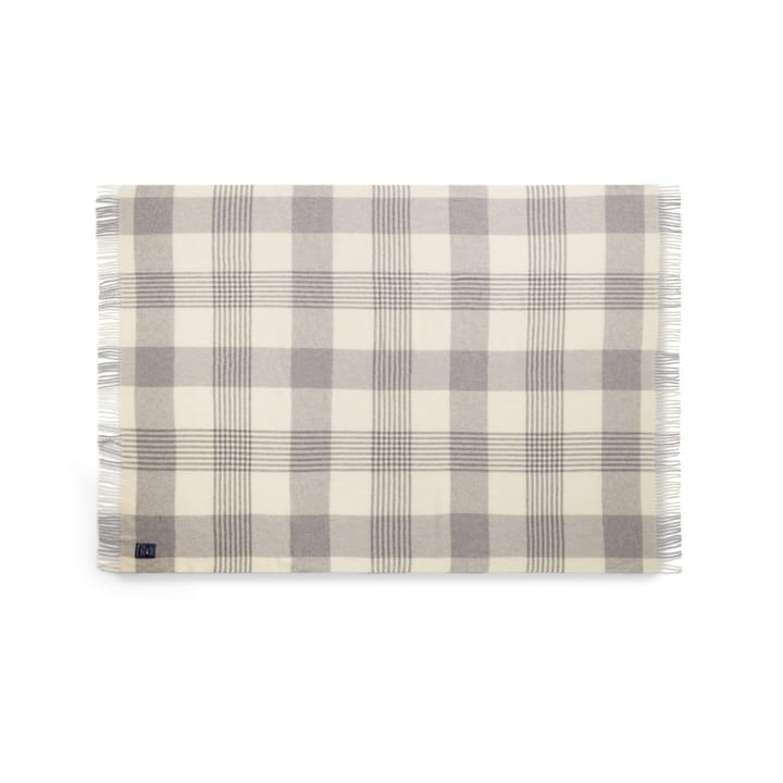 Grey Checked Recycled ウールスロー 130x170 cm - grey-white - Lexington | レキシントン