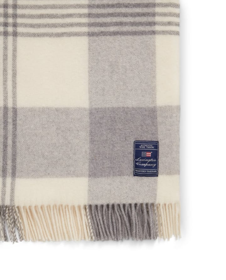Grey Checked Recycled ウールスロー 130x170 cm, grey-white Lexington | レキシントン