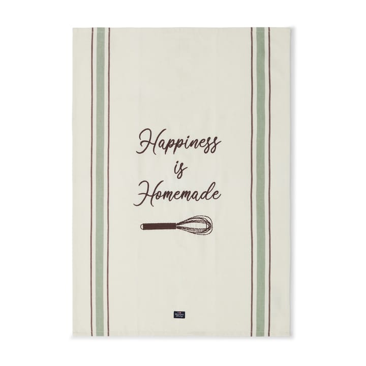 Hapiness オーガニックコットン キッチンタオル 50x70 cm, White-green Lexington | レキシントン