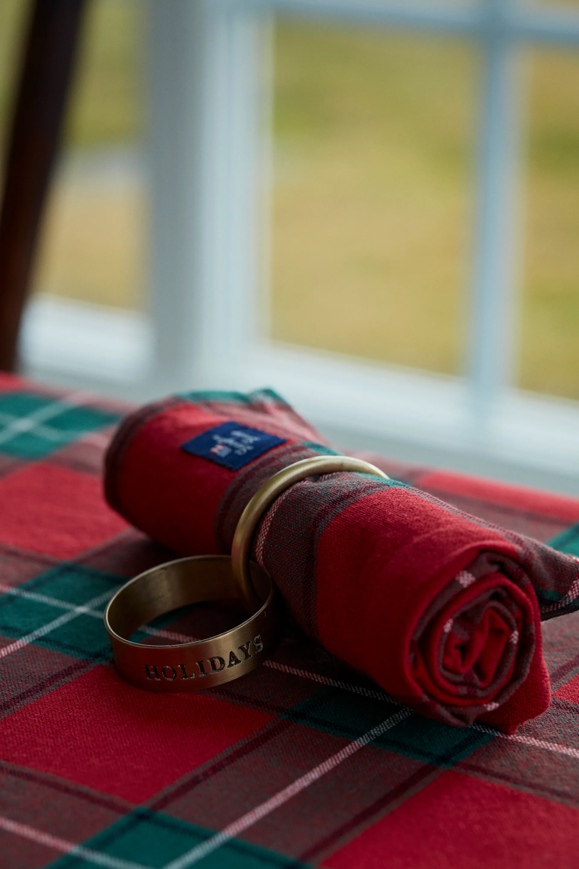 Happy Holidays 真鍮 ナプキンリング Ø4 cm, Gold Lexington | レキシントン