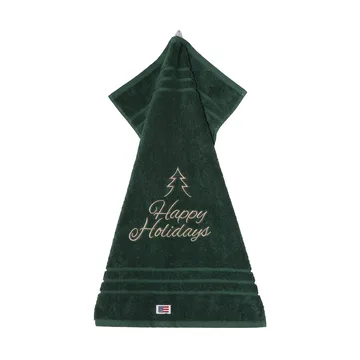 Happy Holidays Juniper オーガニックタオル 50x70 cm - Green-Light Beige - Lexington | レキシントン