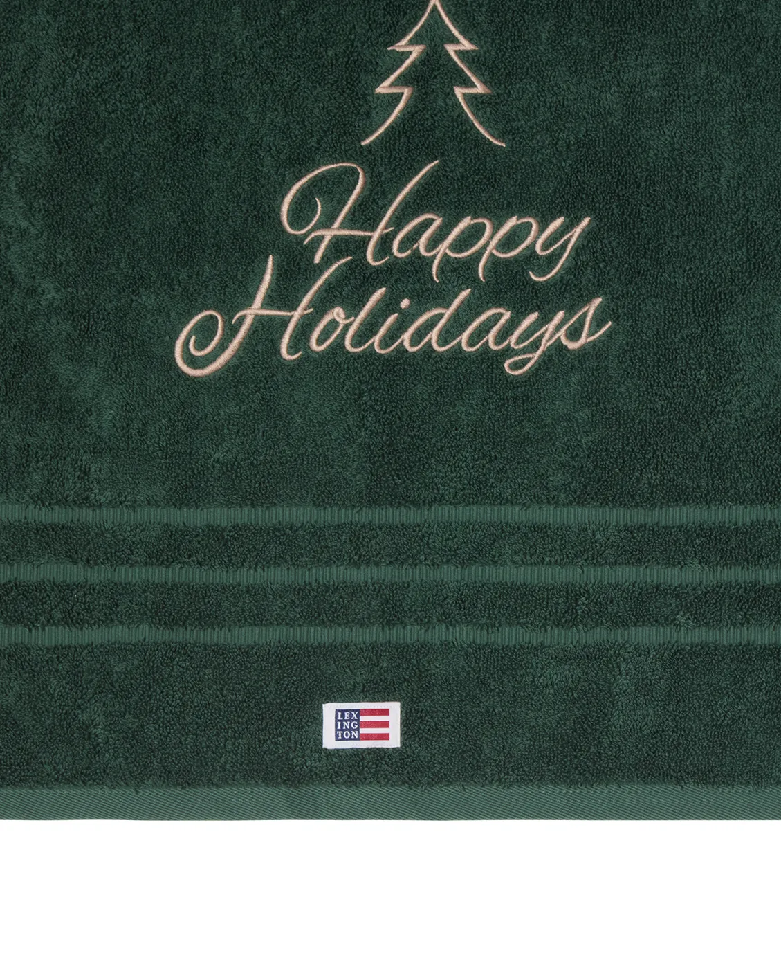 Happy Holidays Juniper オーガニックタオル 50x70 cm, Green-Light Beige Lexington | レキシントン