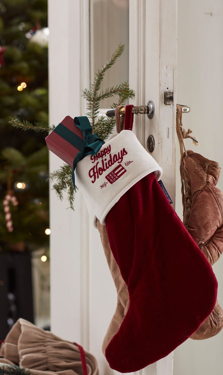 Happy Holidays オーガニックコットン ベルベット ストッキング, Red-white Lexington | レキシントン
