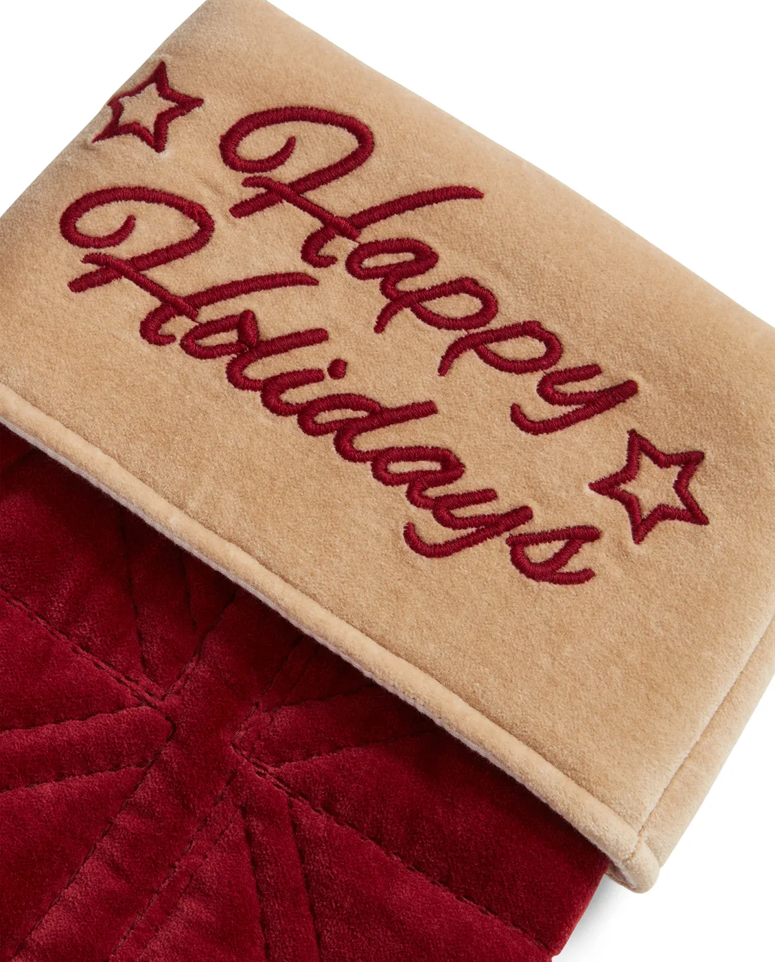 Happy Holidays ベルベット クリスマスストッキング, Red Lexington | レキシントン