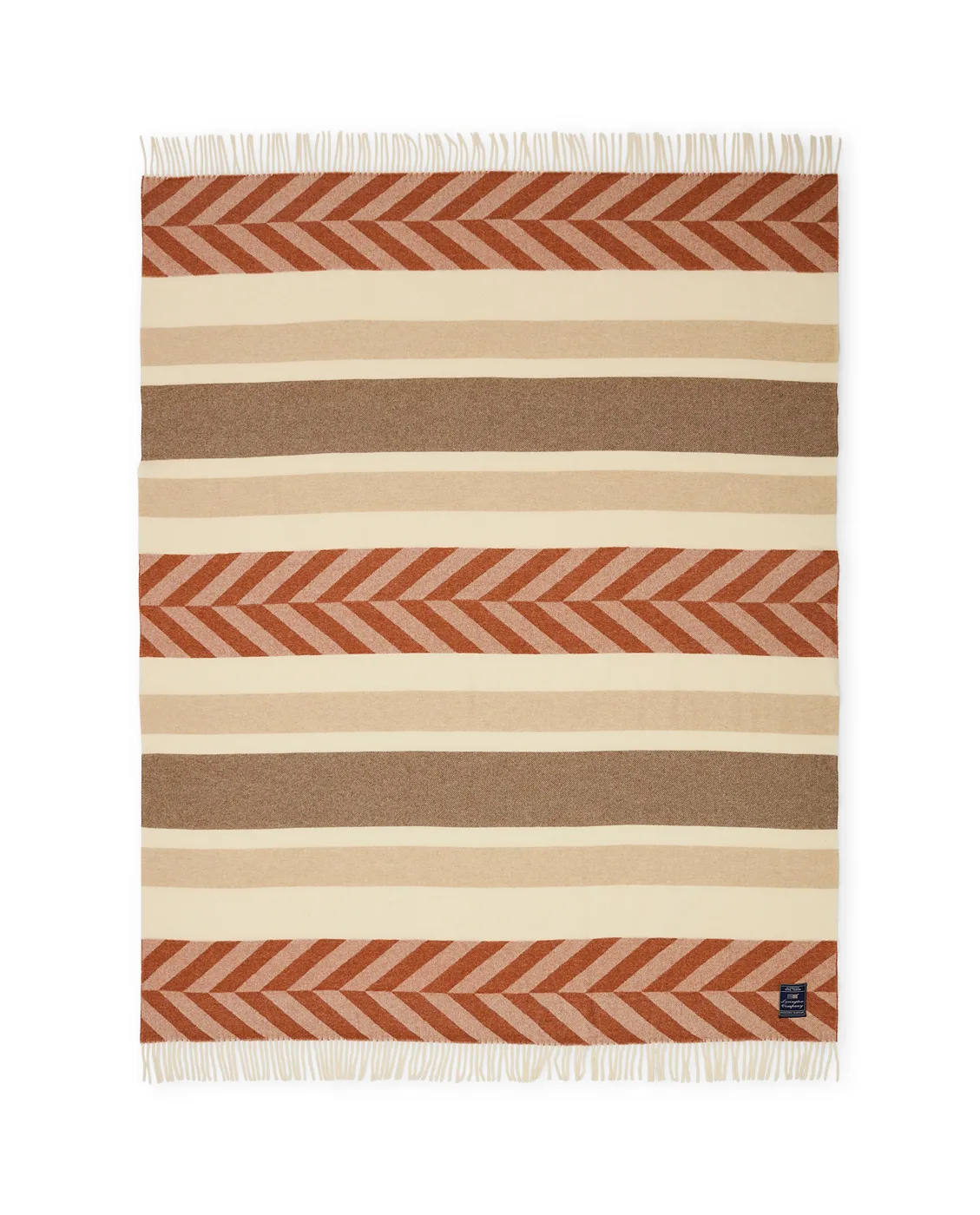 Herringbone ストライプ リサイクルウールスロー 130x170 cm, Copper-brown Lexington | レキシントン