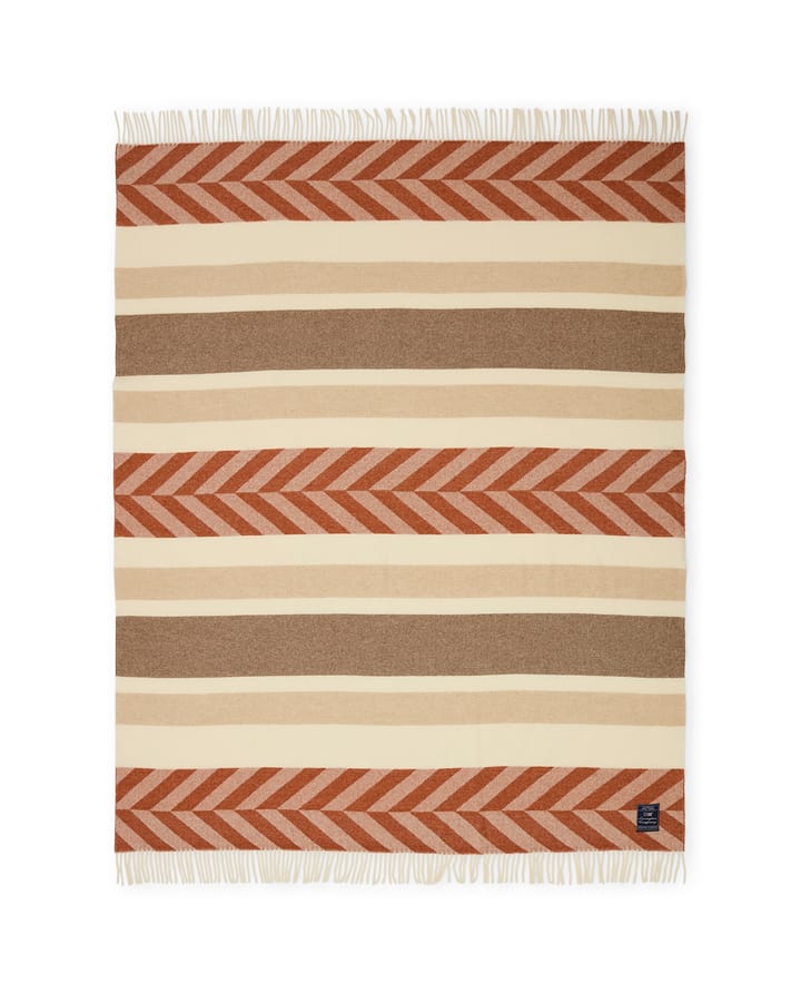 Herringbone ストライプ リサイクルウールスロー 130x170 cm, Copper-brown Lexington | レキシントン