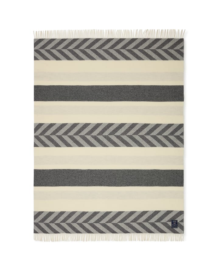 Herringbone ストライプ リサイクルウールスロー 130x170 cm, Grey-off white Lexington | レキシントン