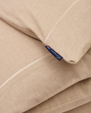 Herringbone フランネル デュベカバー 150x210 cm - Beige-off white - Lexington | レキシントン