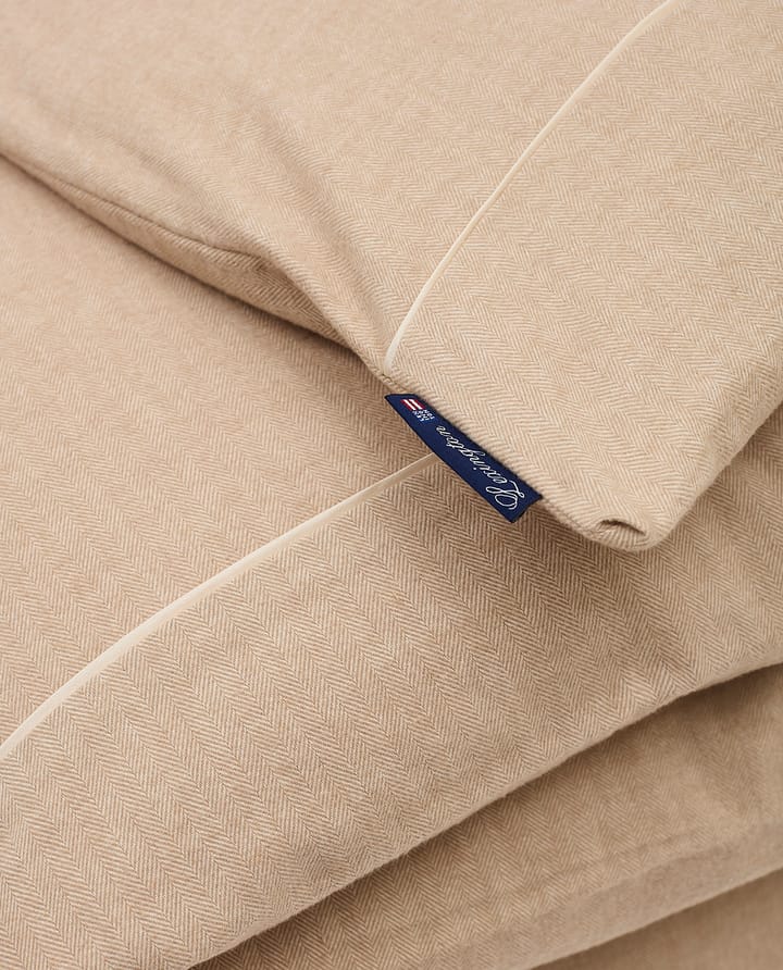 Herringbone フランネル デュベカバー 150x210 cm, Beige-off white Lexington | レキシントン