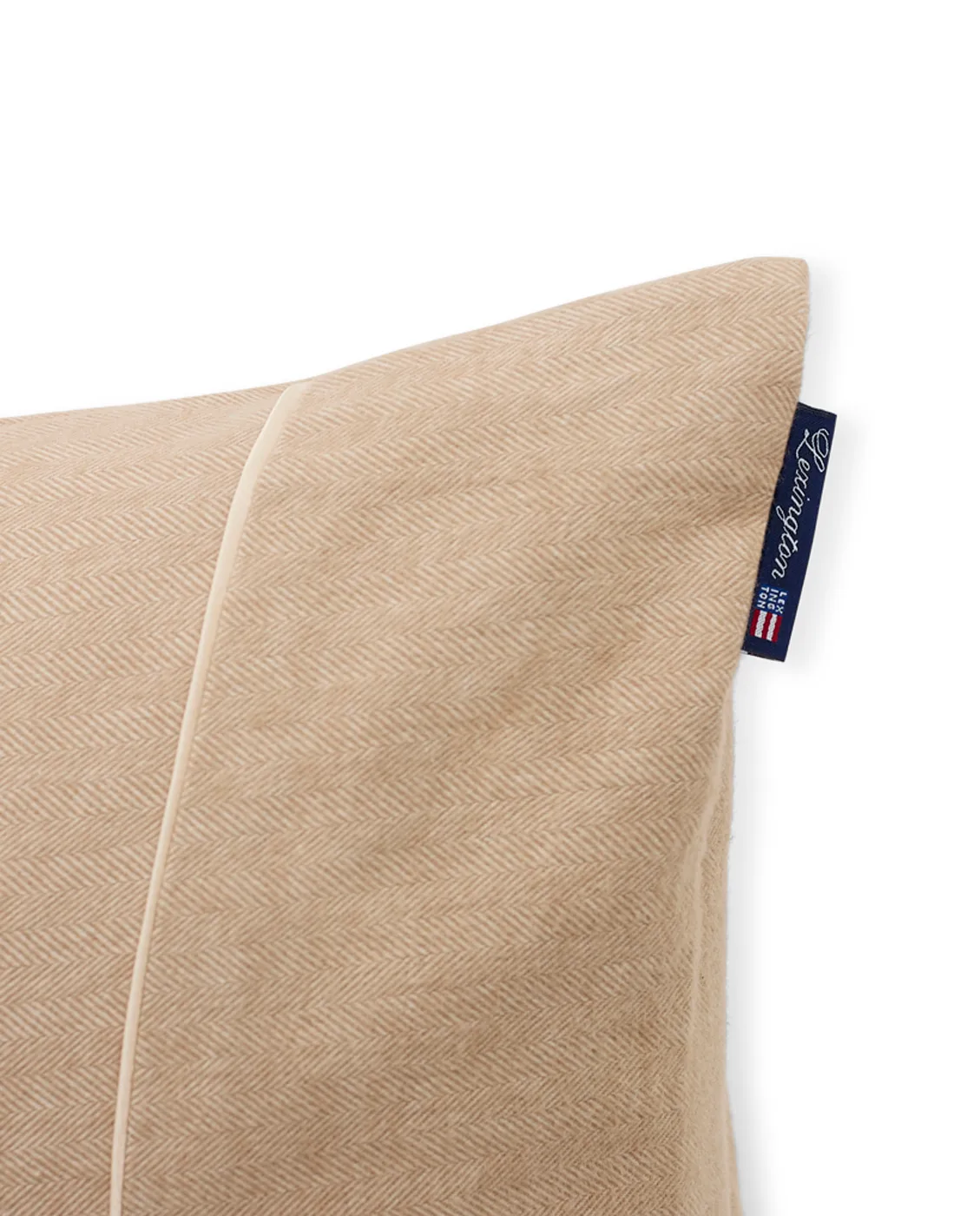 Herringbone Flanell ピローケース 50x60 cm, Beige-off white Lexington | レキシントン