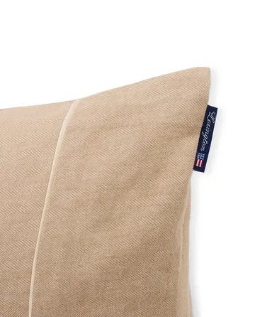 Herringbone Flanell ピローケース 50x60 cm - Beige-off white - Lexington | レキシントン
