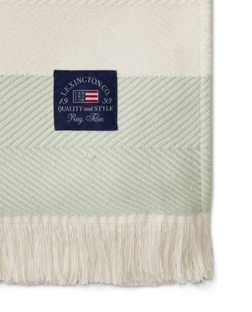 Herringbone Striped リサイクル コットンスロー - White-green - Lexington | レキシントン