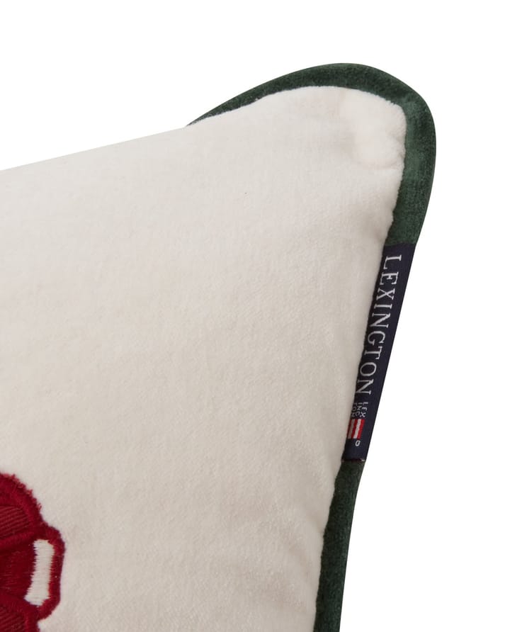 Holiday Car オーガニックコットン ベルベットクッション 30x40 cm, White-red multi Lexington | レキシントン