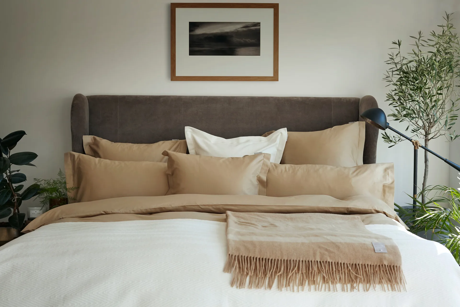 Hotel コットン　サテン デュベカバー 220x220 cm, Light beige Lexington | レキシントン