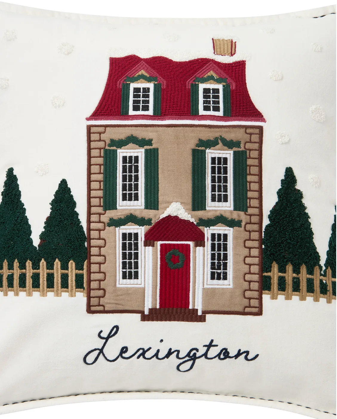 House オーガニック ベルベットコットン クッションカバー50x50 cm, White-multi Lexington | レキシントン