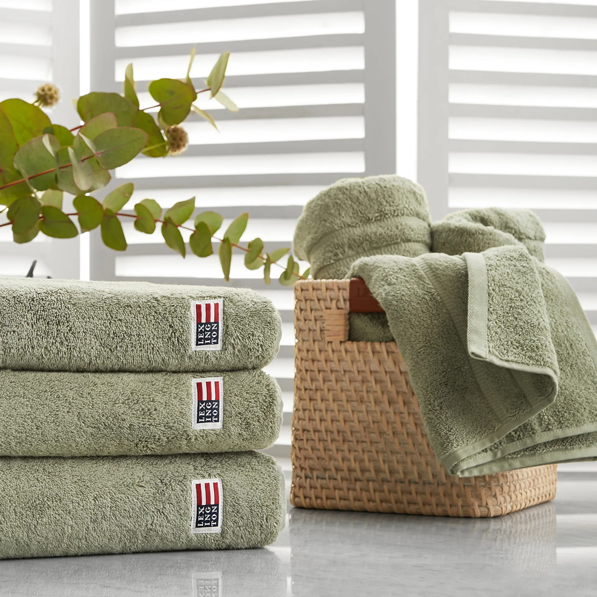 Icons オリジナル バスタオル 100x150 cm, vintage green Lexington | レキシントン