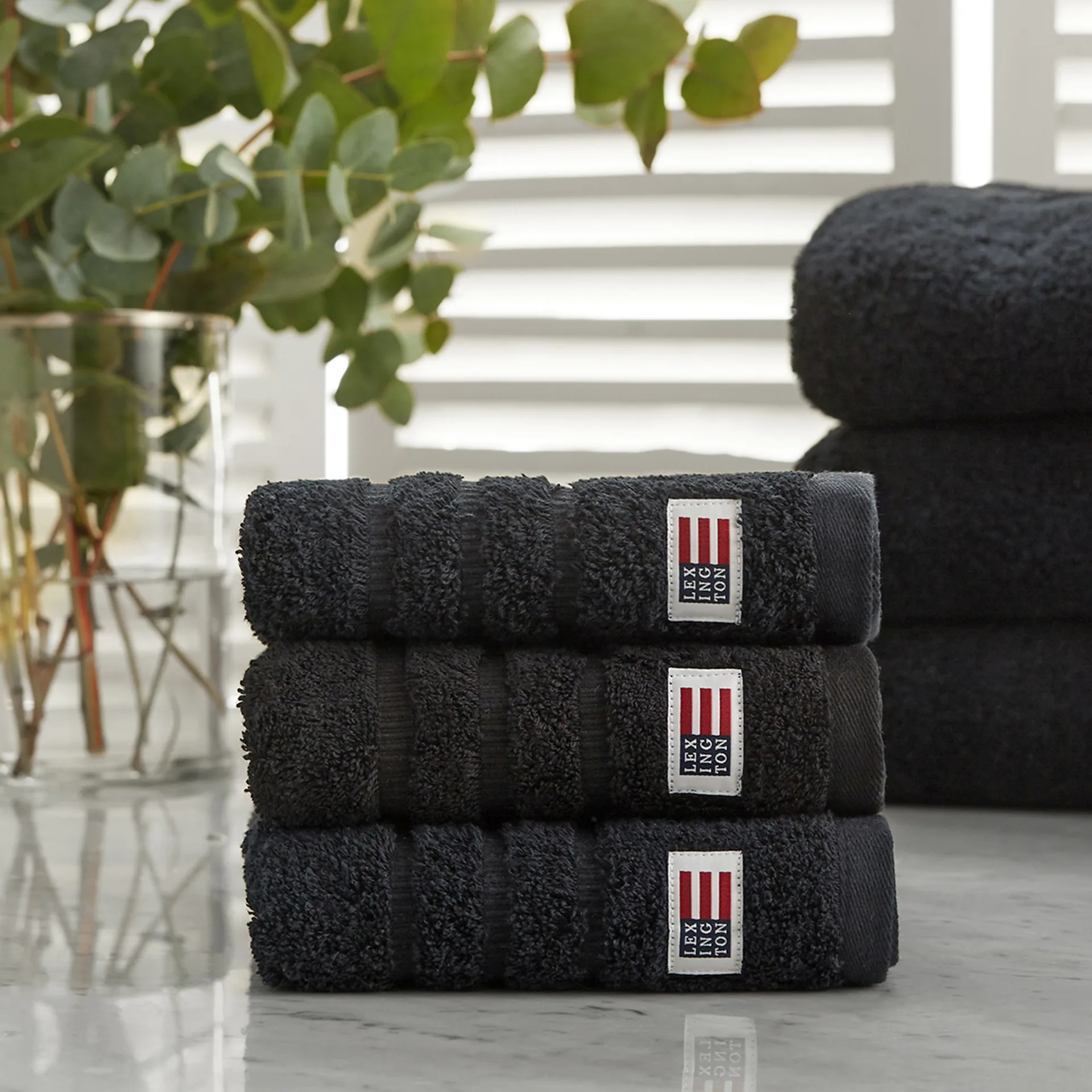 Icons オリジナル タオル 30x30 cm, black Lexington | レキシントン