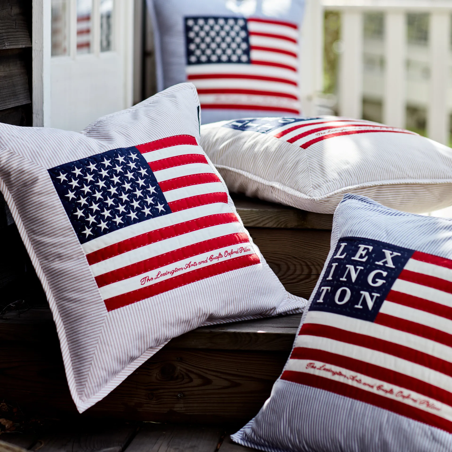 Icons Arts and Crafts クッションカバー 50x50 cm, blue-white Lexington | レキシントン