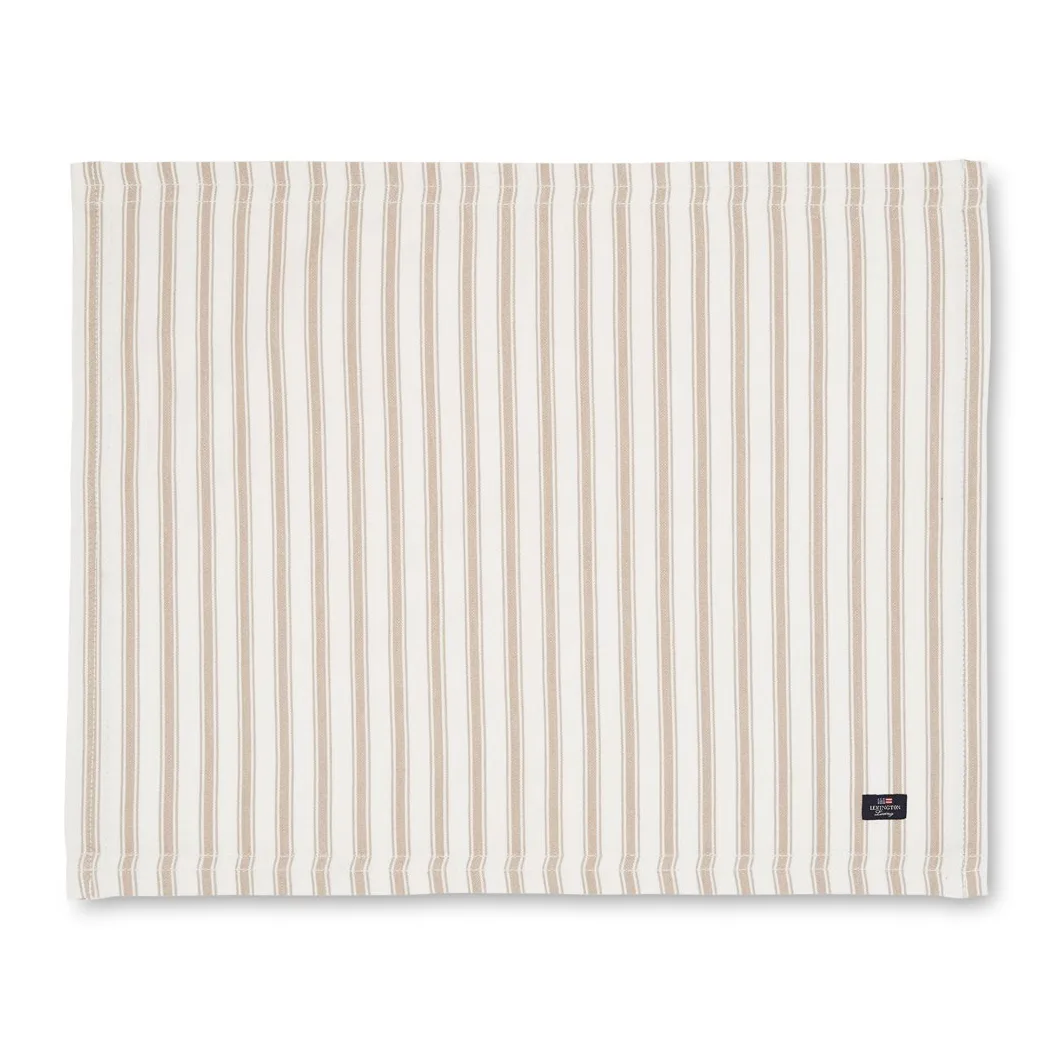 Icons Herringbone ストライプ ランチョンマット 40x50 cm, beige-white Lexington | レキシントン