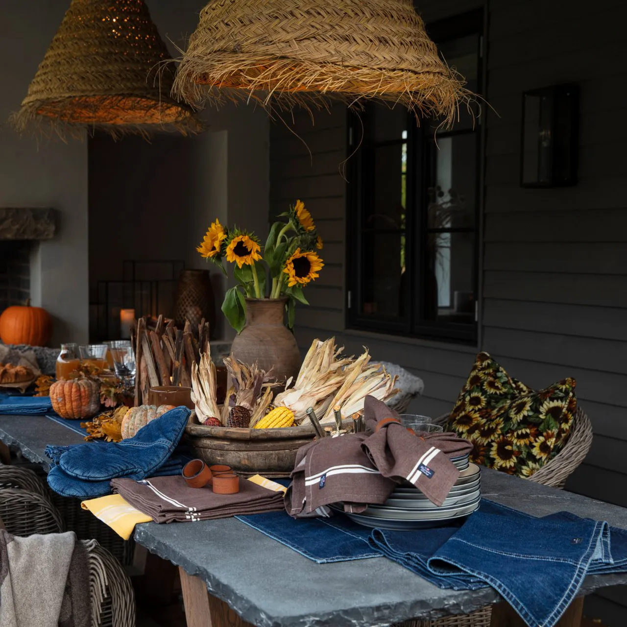 Icons デニム runner 50x150 cm, denim blue Lexington | レキシントン