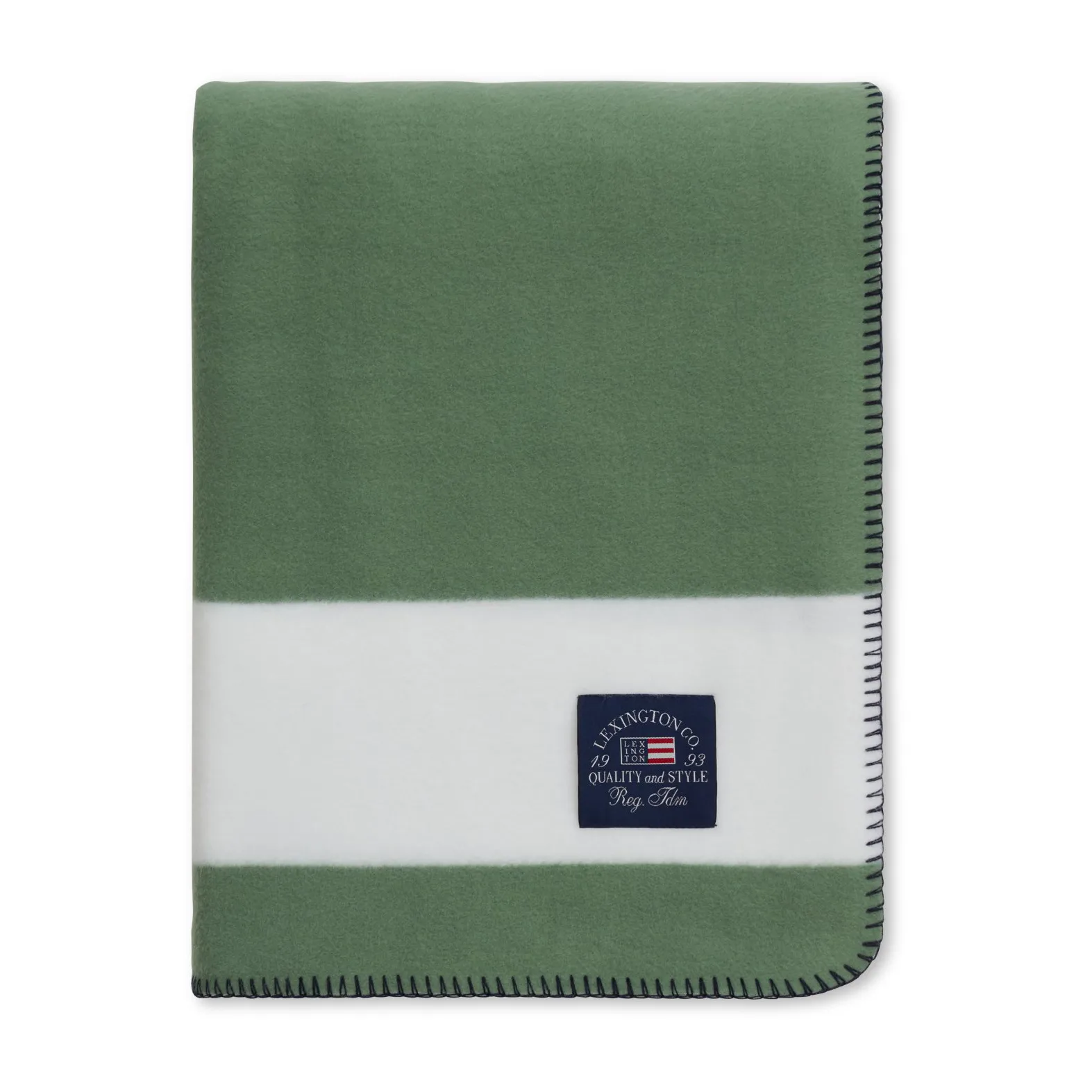 Irregular ストライプ フリースフィルト 130x170 cm, Green-White Lexington | レキシントン