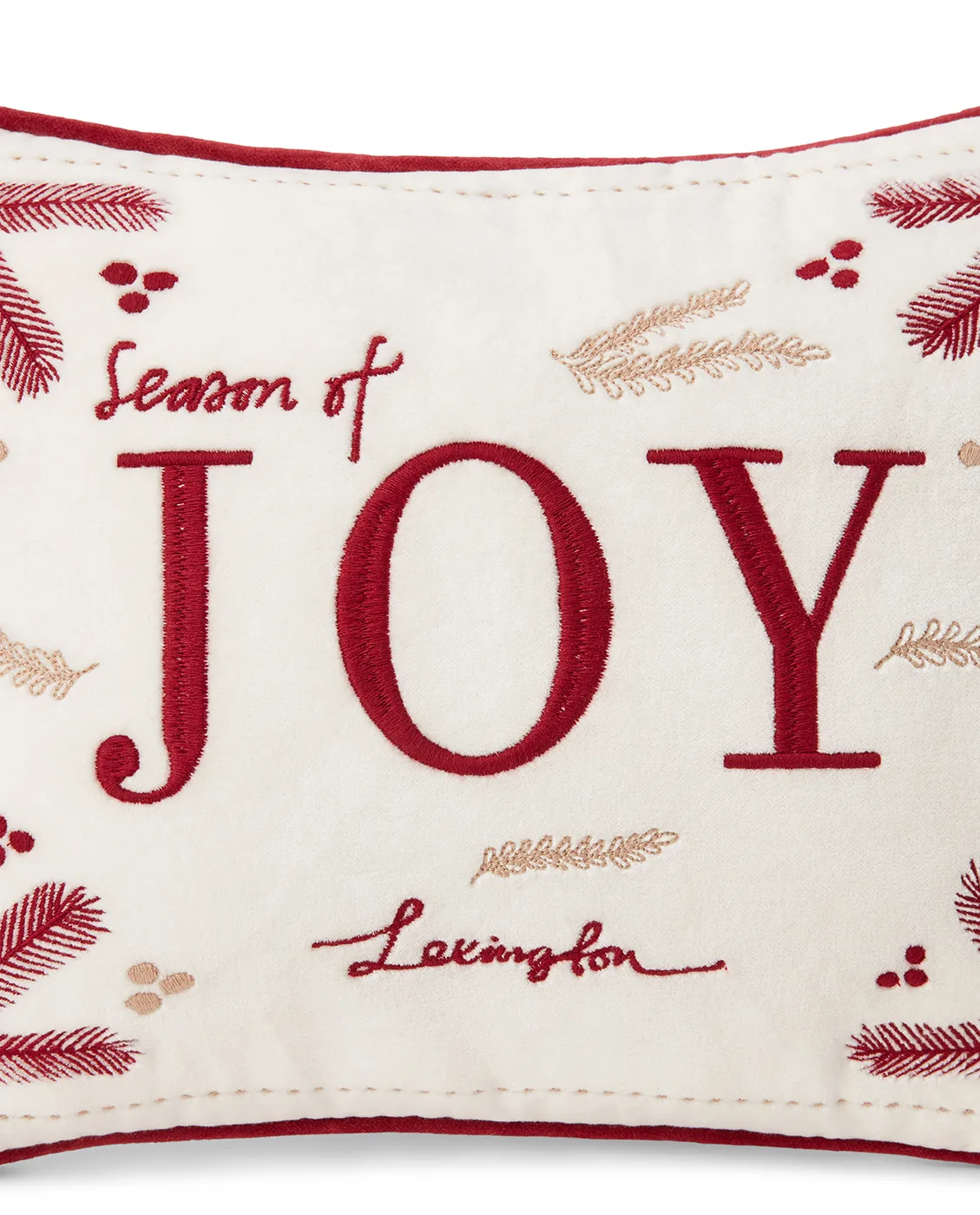 Joy オーガニックコットン ベルベットクッション 30x40 cm, White-Red Lexington | レキシントン
