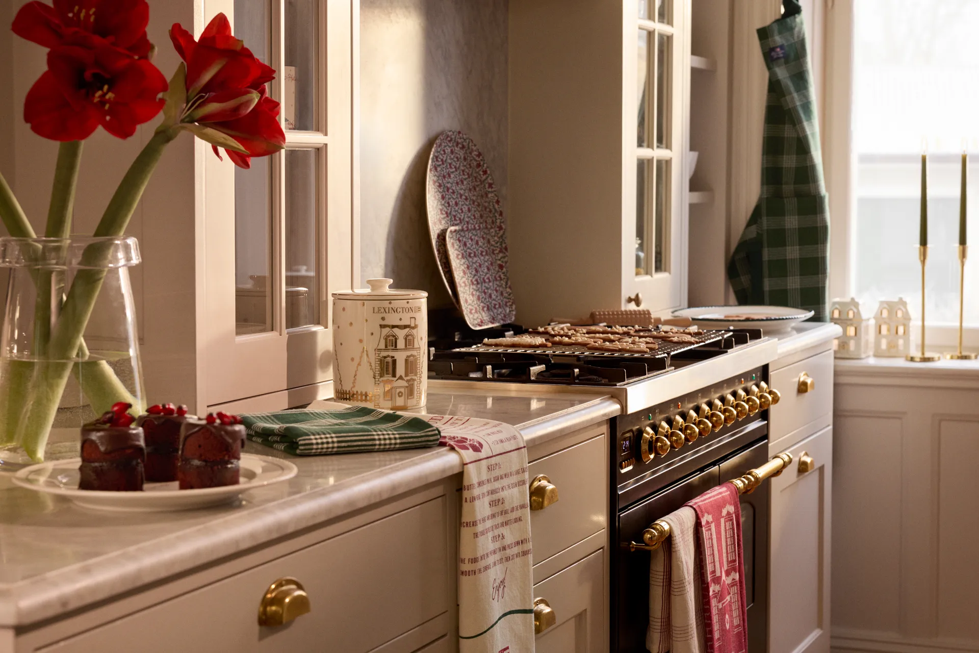 Lexington オーガニックコットン キッチンタオル 50x70 cm, Green-white Lexington | レキシントン