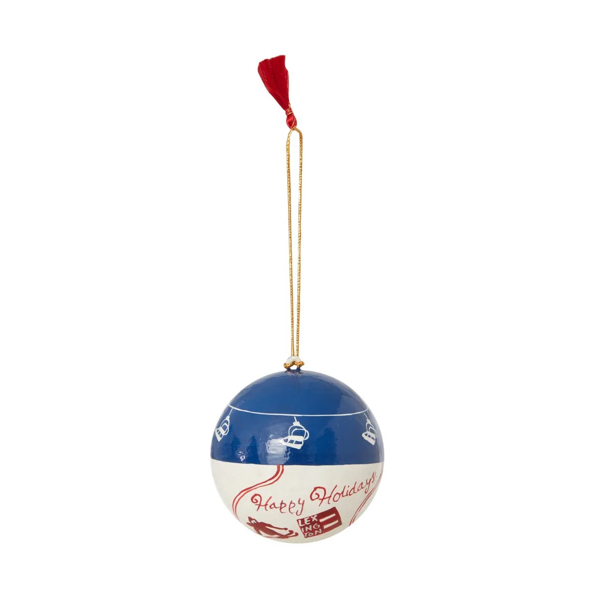 Lexington Papier Maché クリスマスツリーボール2パック, Blue-white-red Lexington | レキシントン