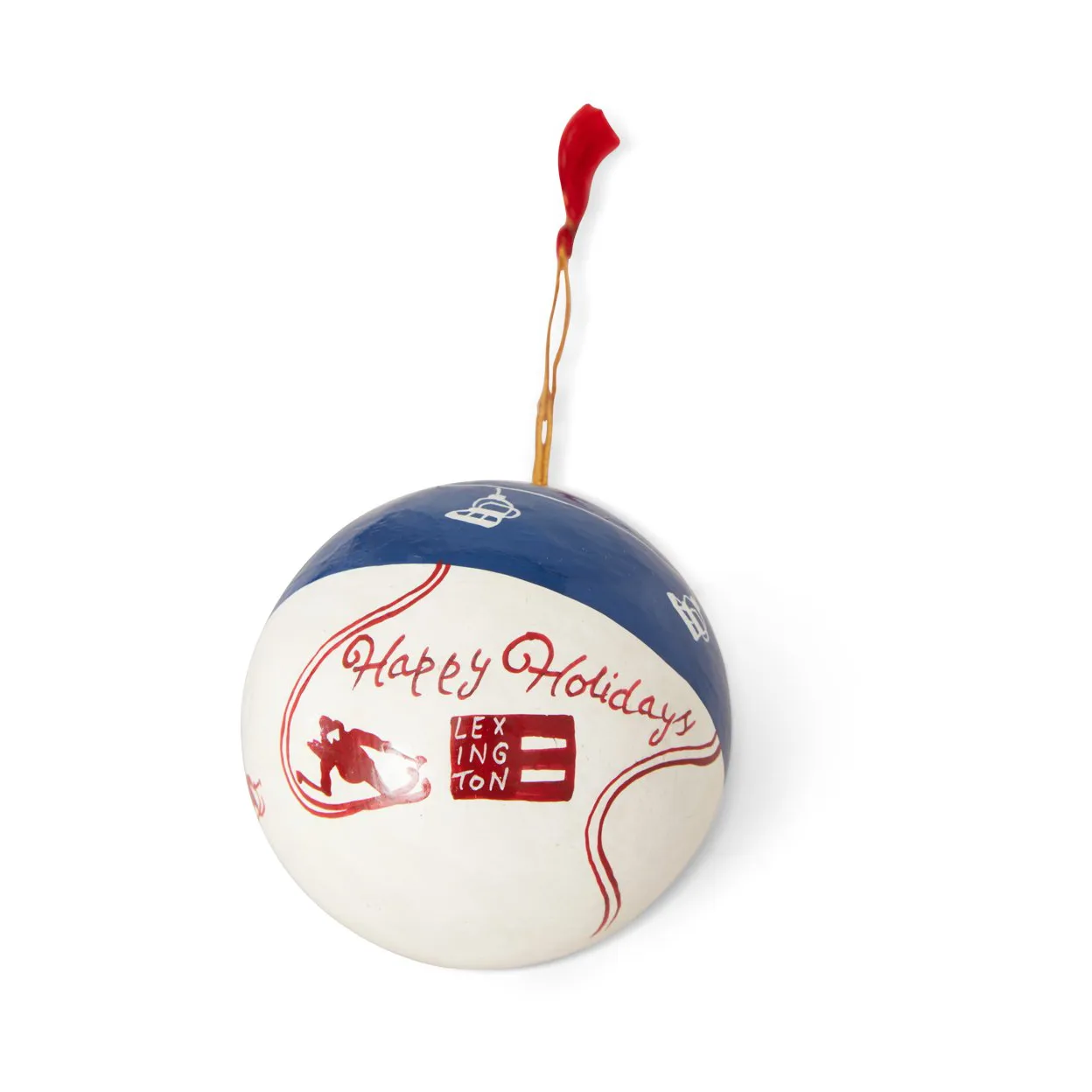 Lexington Papier Maché クリスマスツリーボール2パック, Blue-white-red Lexington | レキシントン