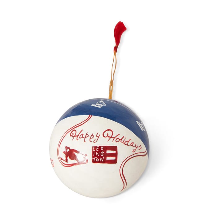 Lexington Papier Maché クリスマスツリーボール2パック - Blue-white-red - Lexington | レキシントン