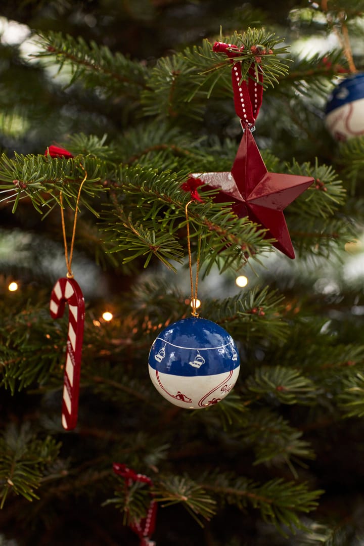 Lexington Papier Maché クリスマスツリーボール2パック - Blue-white-red - Lexington | レキシントン