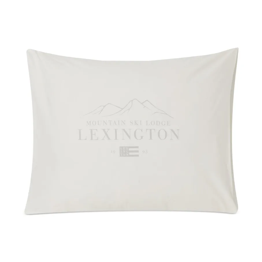 Lexington Printed コットン Poplin ピローケース 50x60 cm, White-light grey Lexington | レキシントン