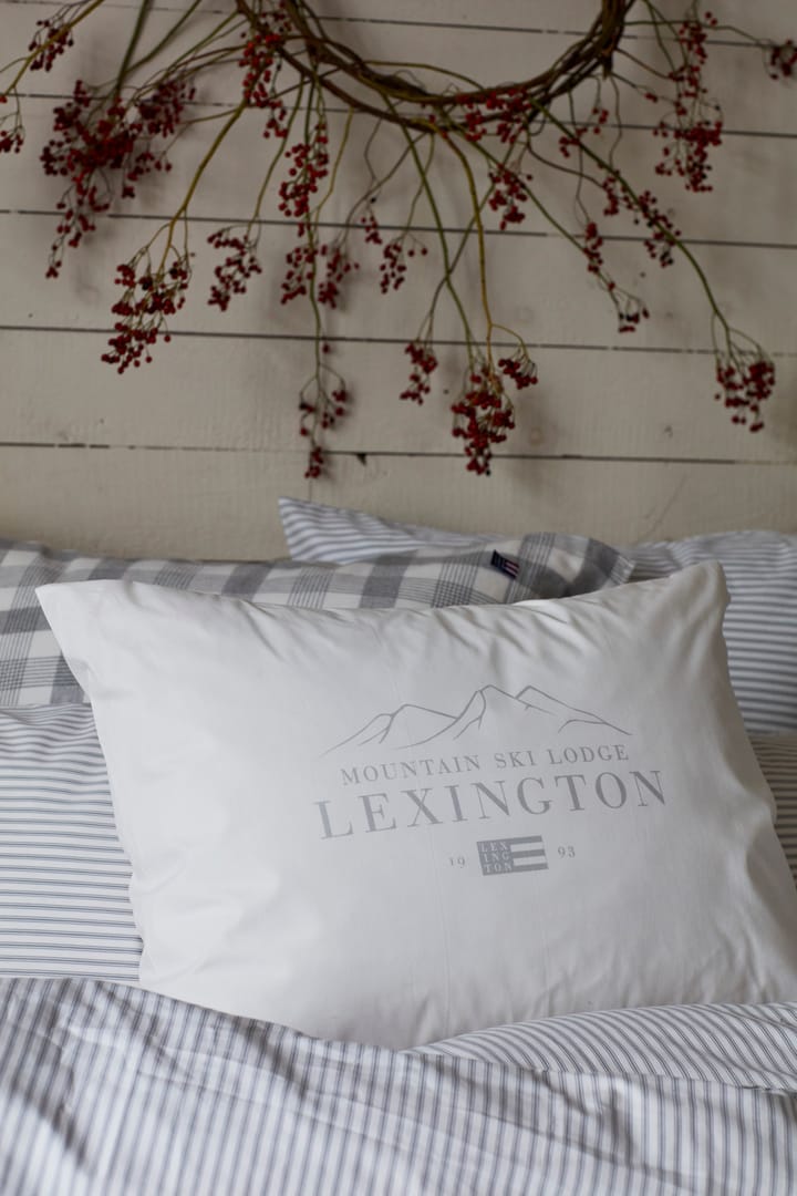 Lexington Printed コットン Poplin ピローケース 50x60 cm, White-light grey Lexington | レキシントン
